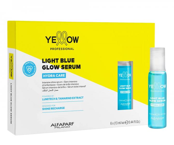 Rozjas�uj�ce s�rum v ampulk�ch pre lesk vlasov Yellow Professional Hydra Care Light Blue Glow Serum - 6x13 ml