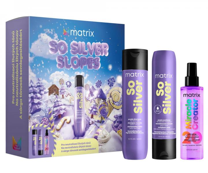 Dar�ekov� sada na neutraliz�ciu �lt�ch t�nov blond a mel�rovan�ch vlasov Matrix So Silver Slopes