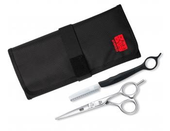 Sada kadern�ckych no�n�c Kasho Design Master Offset 6" a britvy Kasho Speed ​​Edge Razor s textiln�m puzdrom