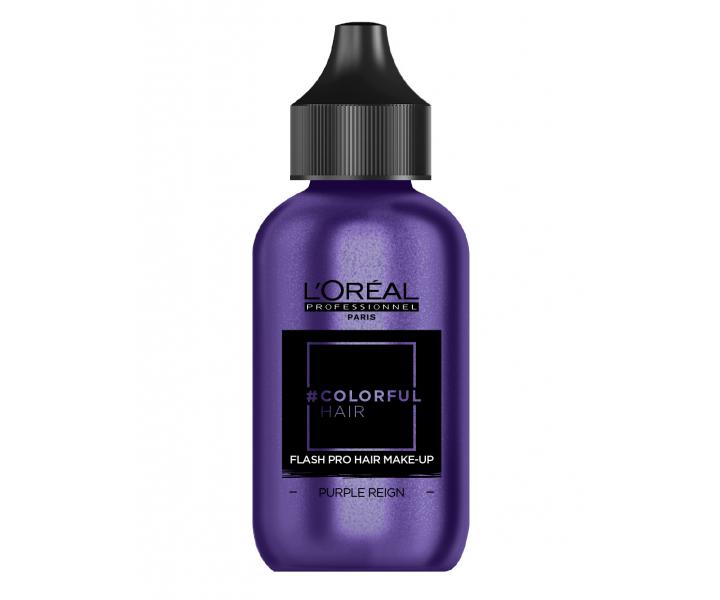 Jednodov make-up na vlasy Loral Colorful Hair Flash - 60 ml, Purple Reign - fialov