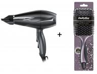 F�n na vlasy BaByliss Le Pre Light 6609E, siv� + �irok� ploch� kefa na vlasy BaByliss ZADARMO