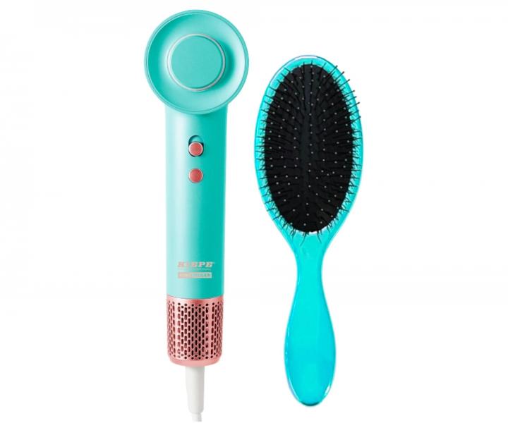 F�n na vlasy Kiepe Professional Home Precision BLDC Hair Dryer - 1100 W, tyrkysov� + kefa Kiepe zadarmo