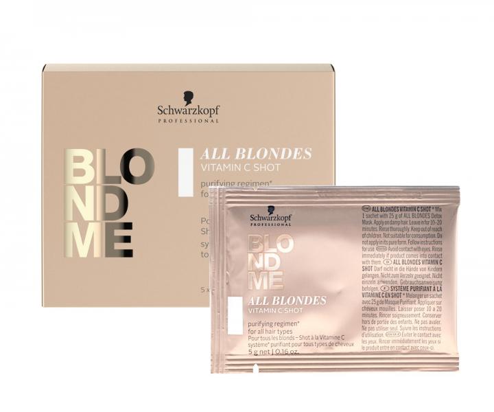 Kra s vitamnom C pre blond vlasy Schwarzkopf Professional All Blondes Vitamin C Shot - 5 x 5 g