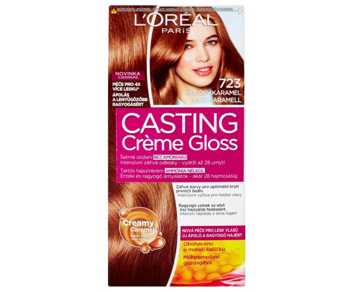 Preliv bez amoniaku Lor�al Casting Cr�me Gloss - 723 mlie�ny karamel