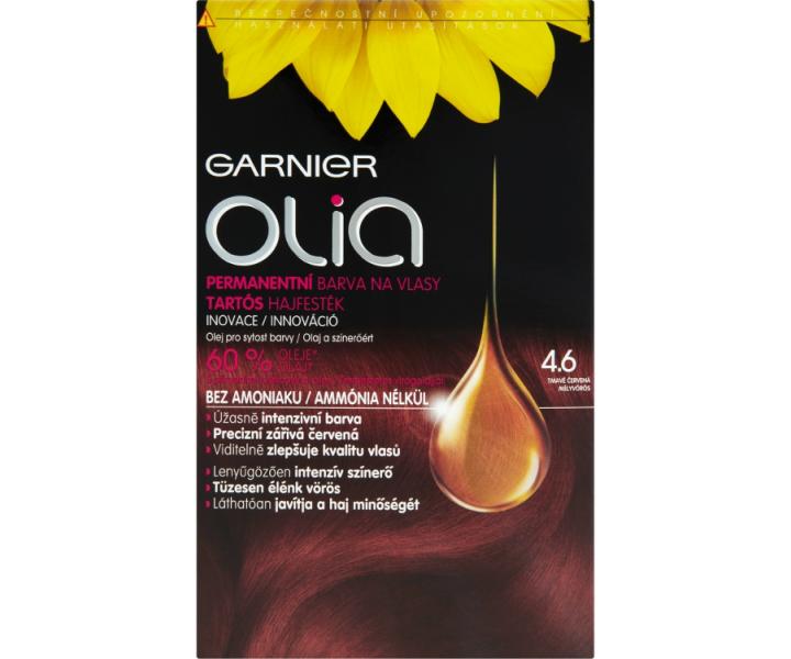 Permanentn olejov farba Garnier Olia 4.6 tmavo erven
