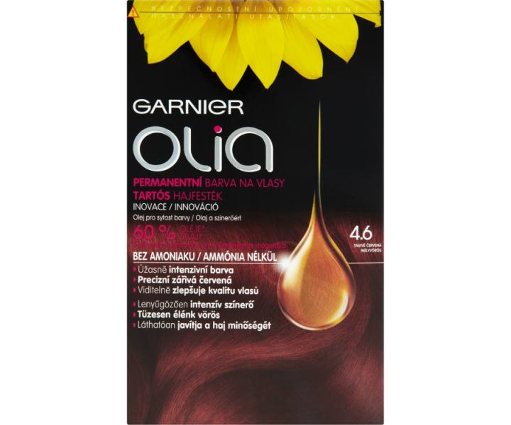 Permanentn� olejov� farba Garnier Olia 4.6 tmavo �erven�