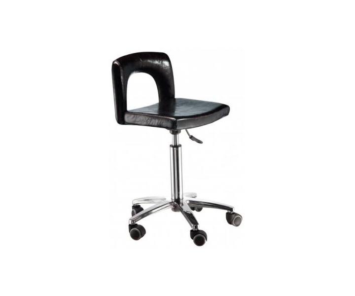 Taburet na kolieskach s opierkou Hairway Flash, ierny