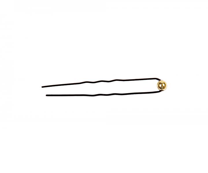 Vlnit vlsenka s malou zlatou perlikou Eurostil Profesional - 6 cm, ierna - 12 ks