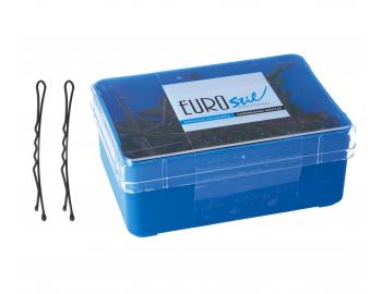 Vlnit sponka Eurostil Professional - 6,5 cm, matn ierna - 200 ks