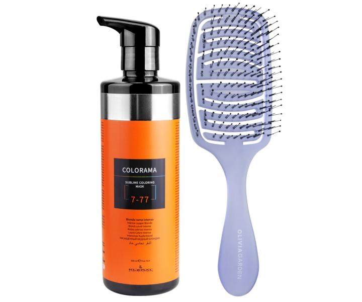 Semi-permanentn regeneran maska &#8203;&#8203;Klral System Colorama 7.77 - 500 ml, intenzvna meden blond + kefa zadarmo