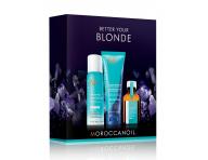 Cestovná sada Moroccanoil Better Your Blonde - šampón 70ml + suchý šampón 65ml + olejček 25ml