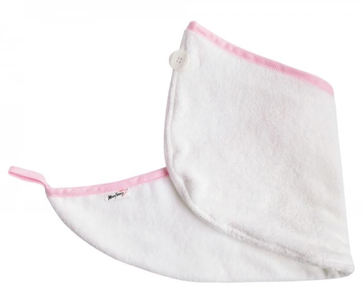 Turban na vlasy MaryBerry Candy Dream - biely s ruovm prkom