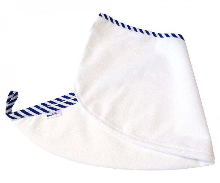 Thermo turban na vlasy MaryBerry My New Hair  - biely s modrm prkom