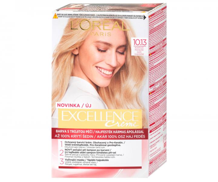 Permanentn farba Loral Excellence 10.13 najsvetlejia prav blond