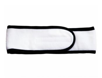 Kozmetická čelenka MaryBerry Perfect Balance - biela s čiernymi prúžkami