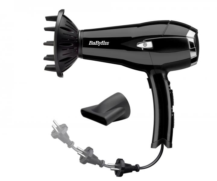 Fn na vlasy s navjacm kblom Babyliss Cordkeeper D374DE - 2000 W, ierny