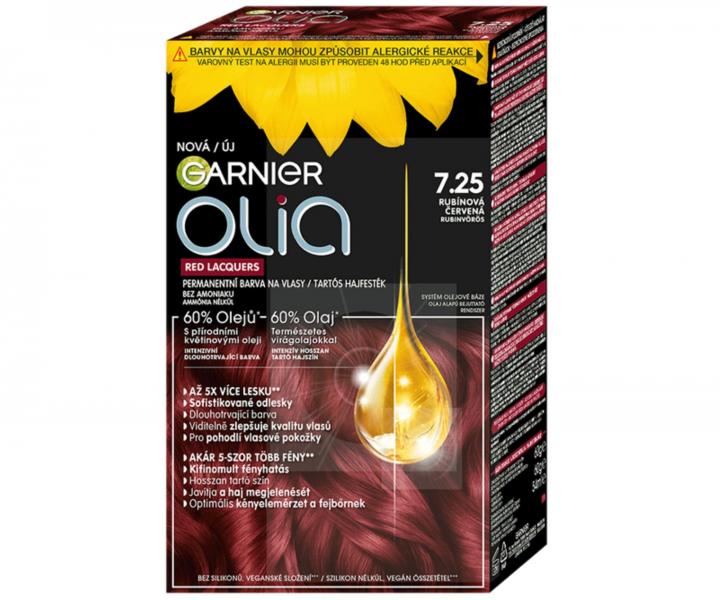 Permanentn olejov farba Garnier Olia 7.25 rubnovo erven