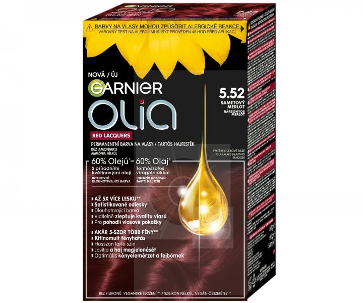 Permanentn olejov farba Garnier Olia 5.52 zamatovo erven