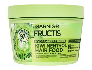 Hydrata�n� maska ​​pre mastn� korienky a such� vlasy Garnier Fructis Hydra-Refreshing Kiwi Menthol Hair Food - 400 m