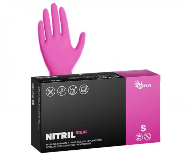 Nitrilov rukavice Espeon Nitril Ideal - 100 ks, magenta, vekos S