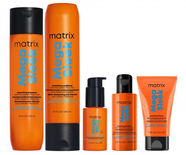 Sada na uhladenie nepoddajn�ch vlasov Matrix Mega Sleek + �amp�n 75 ml a kondicion�r 50 ml zadarmo