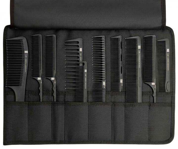 Kompletn� sada profesion�lnych karb�nov�ch hrebe�ov s puzdrom Kasho CC-Roll Set - �ierna