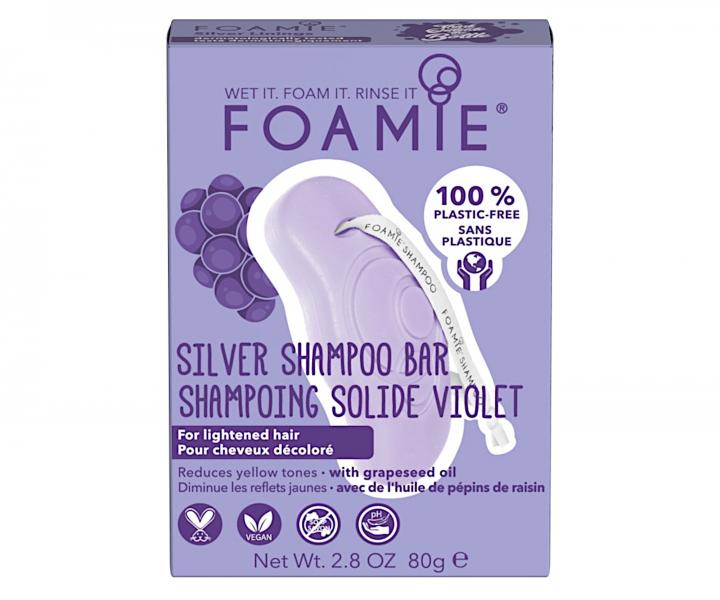Tuh� �amp�n pre blond a zosvetlen� vlasy Foamie Shampoo Bar Silver Linings - 80 g