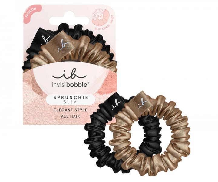 Ozdobn pirlov gumiky Invisibobble Sprunchie Slim True Gold - 2 ks