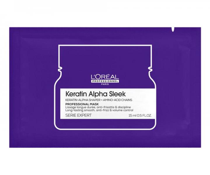 Maska pre uhladenie krepat�ch vlasov Lor�al Professionnel Serie Expert Keratin Alpha Sleek - 15 ml (bonus)