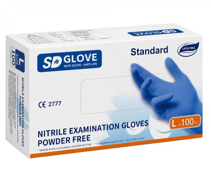 Nitrilov� rukavice SD Glove Nitrile Examination Gloves - 100 ks, modr�, ve�kos� L