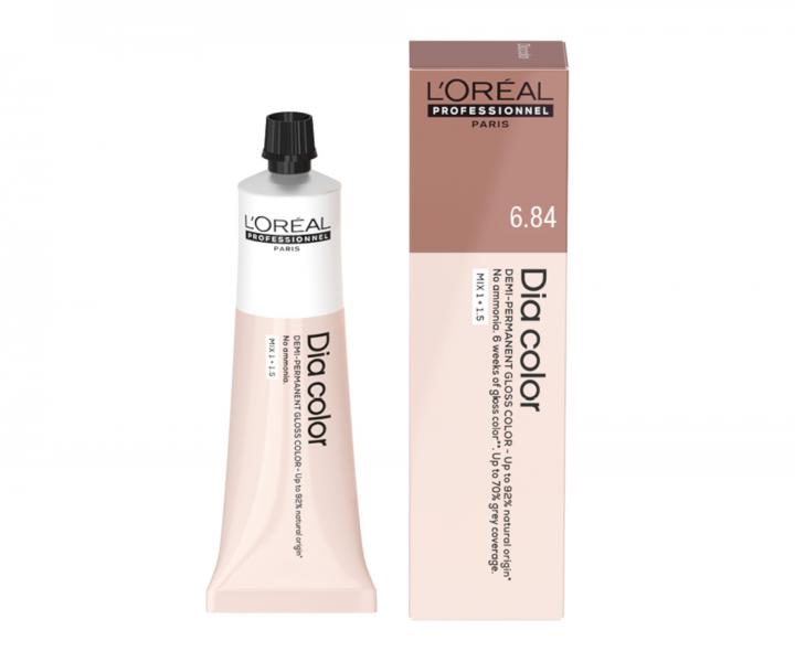 Preliv na vlasy Loral Professionnel Dia color 60 ml - 6.84 tmav blond meden mokka