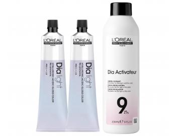 Sada prelivov na vlasy a oxida�n�ho kr�mu Lor�al Professionnel Dia Light - 2x preliv 60 ml Clear + oxida�n� kr�m 236 ml zadarmo