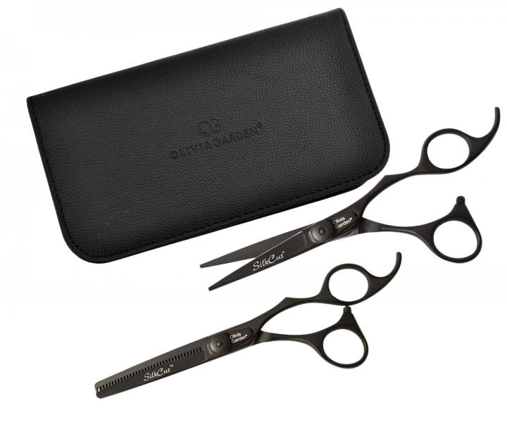 Sada kadern�ckych no�n�c 5,75 "a efila�n�ch no�n�c 6,35" Olivia Garden SilkCut Pro Matt Black