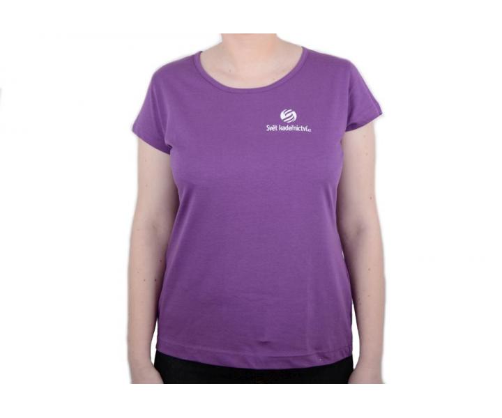 Tri�ko s kr�tkym ruk�vom, okr�hly v�strih - d�mske, fialov� M