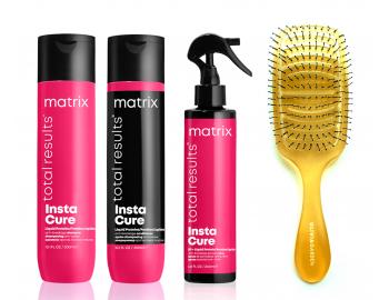 Rad s tekutými proteínmi proti lámaniu vlasov Matrix Instacure - sada - šampón + starostlivosť + sprej + kefa zadarmo