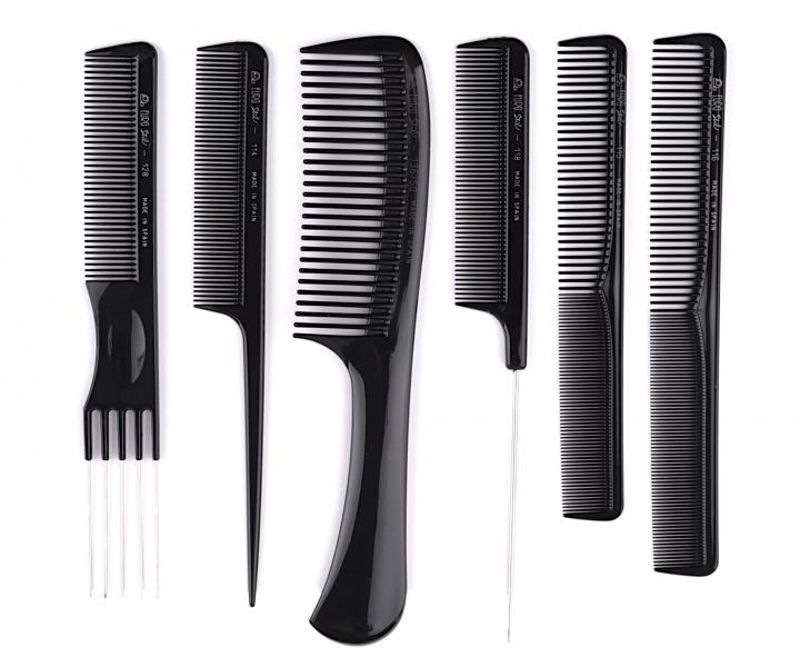 Sada profesionlnych hrebeov Eurostil Professional - 6 ks, ierne