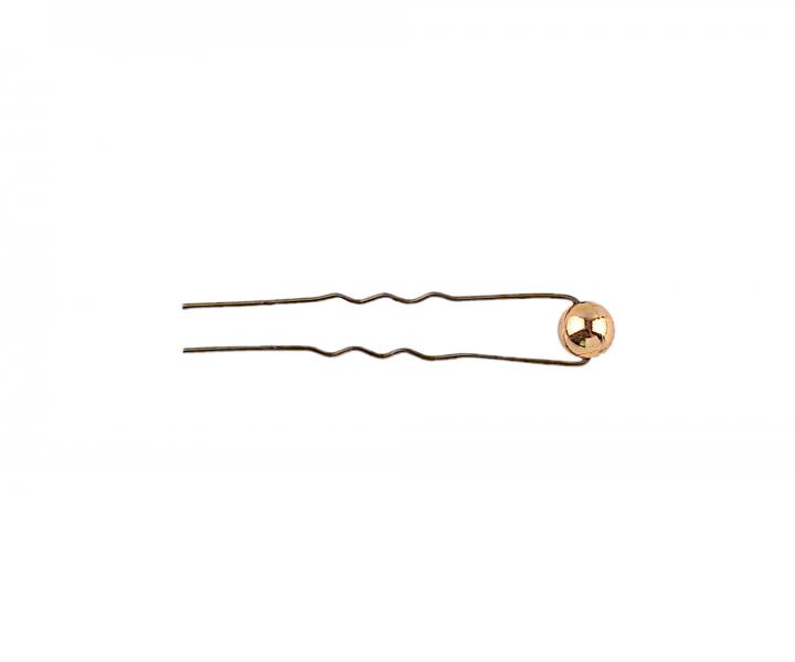 Vlnit vlsenka so zlatou perlikou Eurostil Professional - 6 cm, bronzov - 6 ks