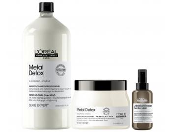 Sada pre farben� a po�koden� vlasy Lor�al Professionnel Metal Detox + pr�pravn� starostlivos� Absolut Repair Molecular 100 ml za