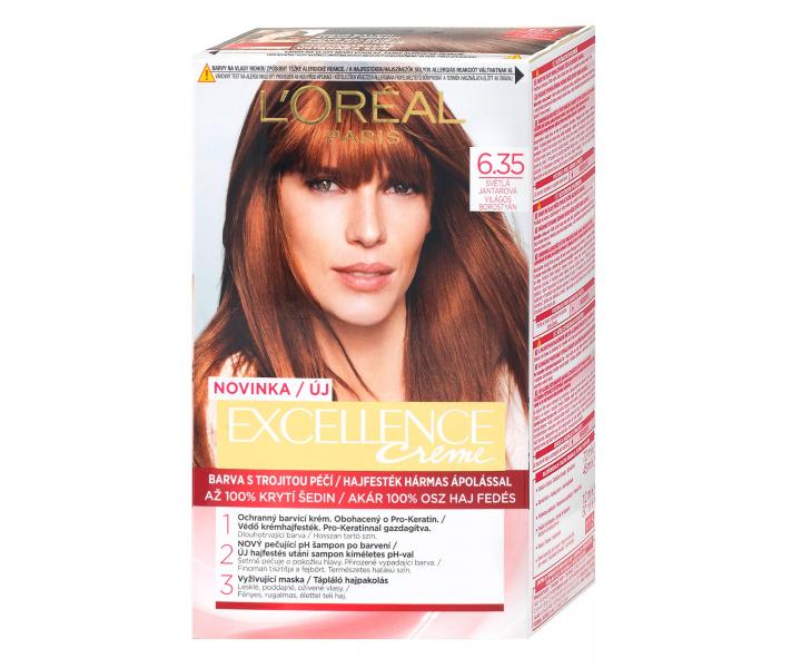 Permanentn� farba Lor�al Excellence 6.35 svetl� jant�rov�