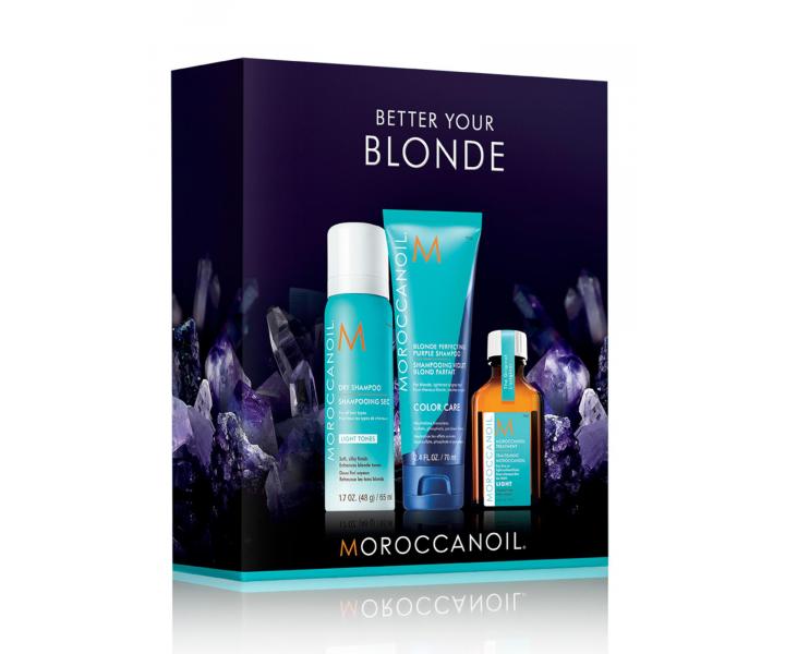 Cestovn� sada Moroccanoil Better Your Blonde - �amp�n 70ml + such� �amp�n 65ml + olej�ek 25ml