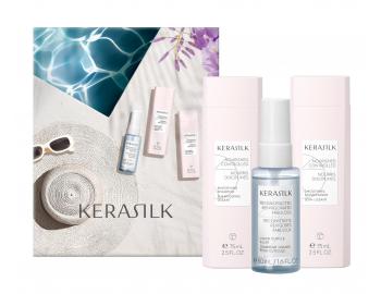 Dar�ekov� sada na vyhladenie krepat�ch a nepoddajn�ch vlasov Kerasilk Smoothing Travel Set + kozmetick� ta�ti�ka zadarmo
