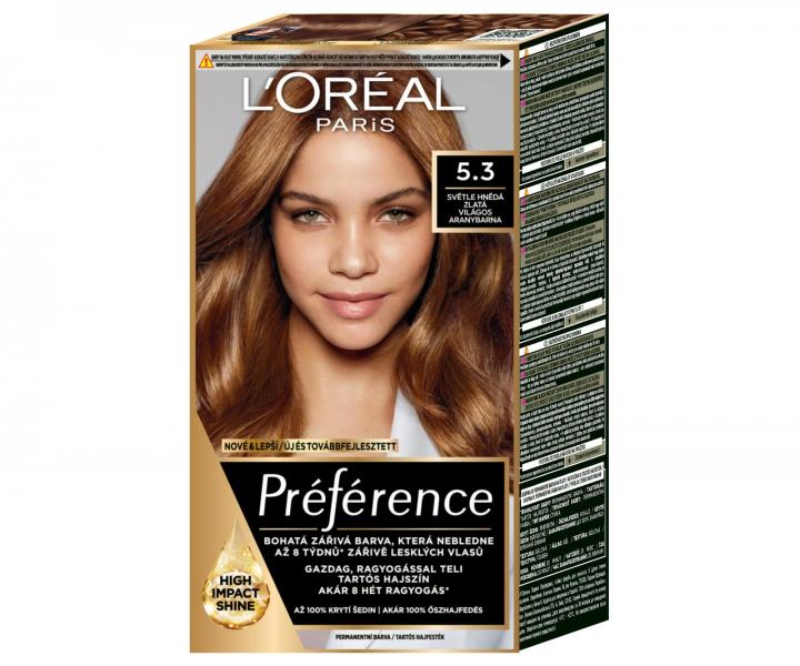 Permanentn farba Loral Prfrence 5.3 svetlo hned zlat