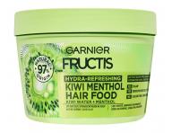 Hydrata�n� maska ​​pre mastn� korienky a such� vlasy Garnier Fructis Hydra-Refreshing Kiwi Menthol Hair Food - 400 m