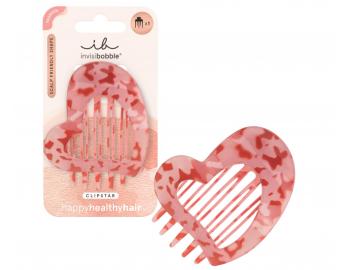 Ozdobn� �kripec do vlasov Invisibobble Clipstar Lovers Hug - ru�ov� s mramorov�m vzorom