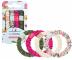Ozdobn� sat�nov� gumi�ky Invisibobble Beauties - 4 ks - kr�mov�, ru�ov�, olivovo zelen�, biela so vzorom