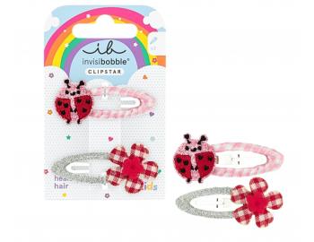 Detsk sponky do vlasov pukaky Invisibobble Clipstar Happy Ladybird - 2 ks