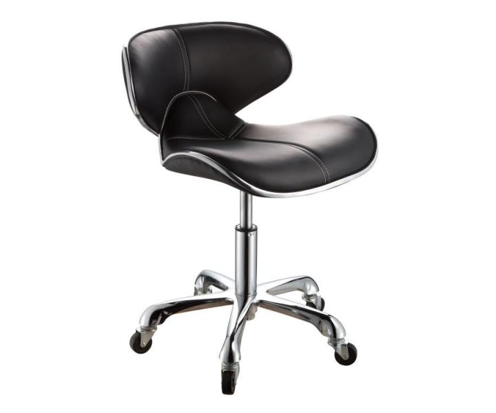 Taburet na koliesk�ch SilverFox 70083, �ierny