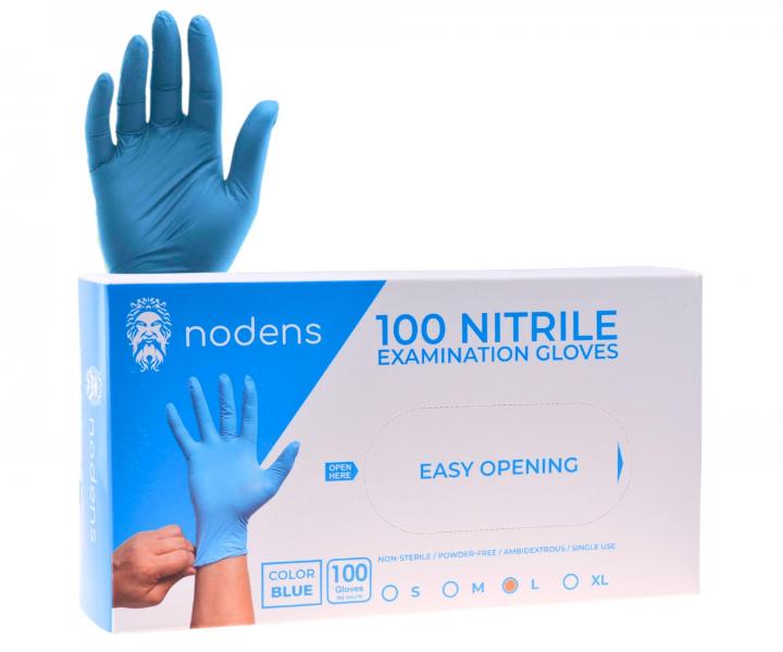 Nitrilov rukavice Nodens Nitrile Examination Gloves - 100 ks, modr, vekos L