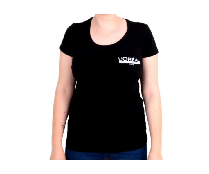 Tri�ko Lor�al s kr�tkym ruk�vom, okr�hly v�strih - d�mske, �ierne L (bonus)