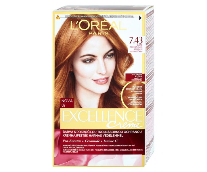 Permanentn farba Loral Excellence 7.43 blond meden zlat